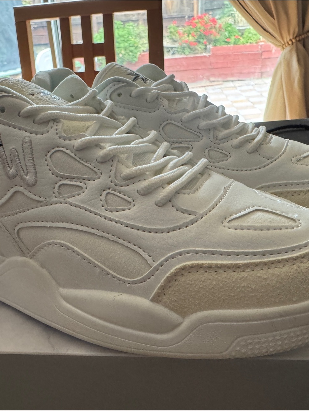 Women's White Suede-Accent Sneakers - Casual Comfort